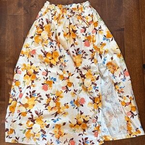 NWOT A&F yellow and brown print floral skirt
